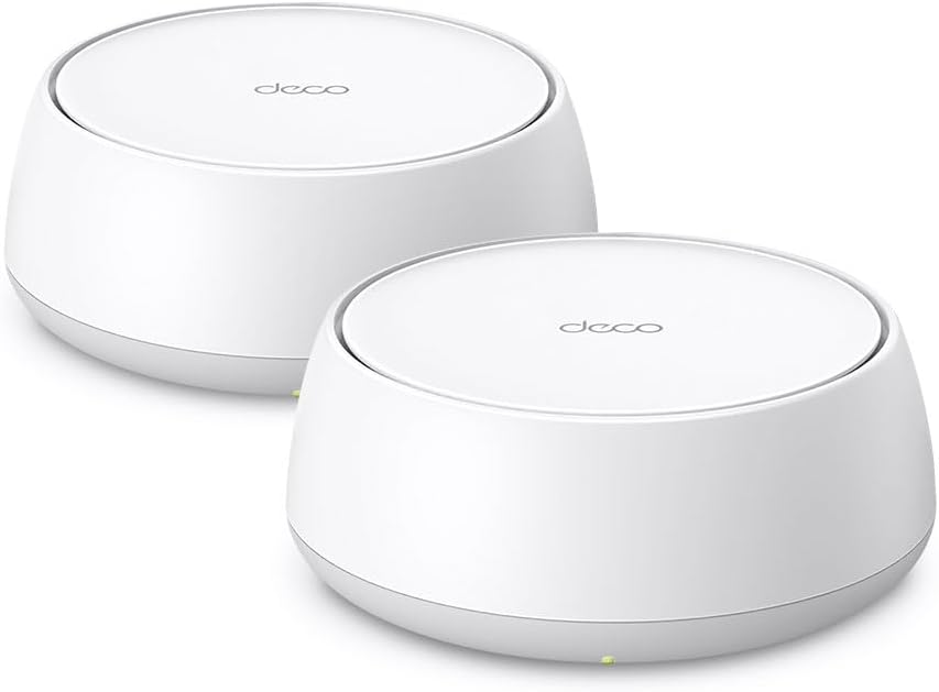 TP-Link Deco BE5000 Dual-Band WiFi 7 Mesh System (Deco BE25) – Supports 150+ Devices, 5GHz/2.4GHz, 2.5Gbps Ports, MLO, 4K-QAM, HomeShield Security, Universal Compatibility (2-Pack)